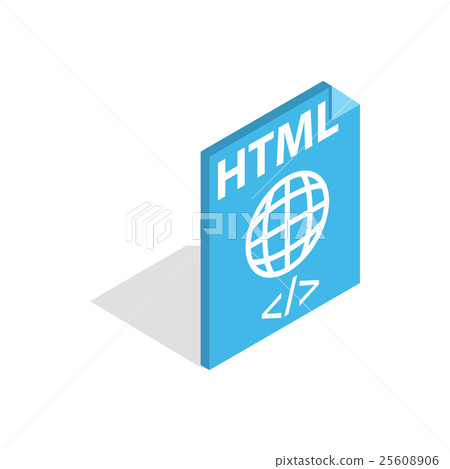 HTML file extension icon, isometric 3d style HTML file extension icon, isometric 3d style 25608906