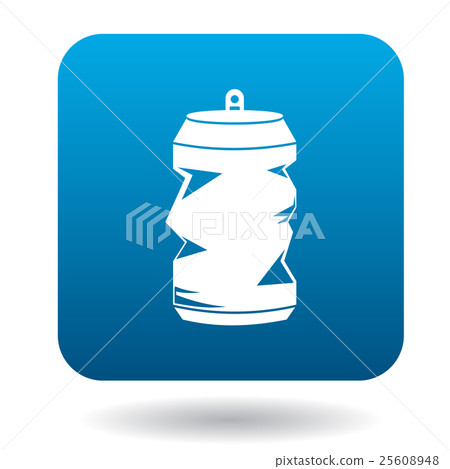 Crumpled empty soda or beer can icon, simple style Crumpled empty soda or beer can icon, simple style 25608948