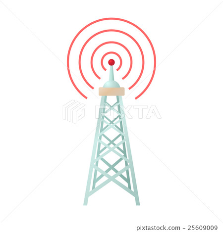 Radio tower icon in cartoon style 25609009