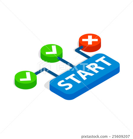 Start button icon, isometric 3d style - Stock Illustration [25609207 ...