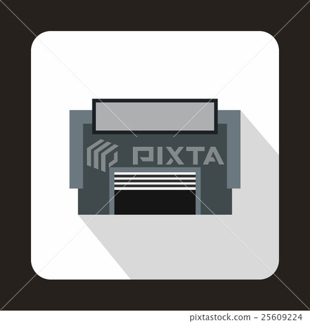 Concrete garage icon, flat style Concrete garage icon, flat style 25609224