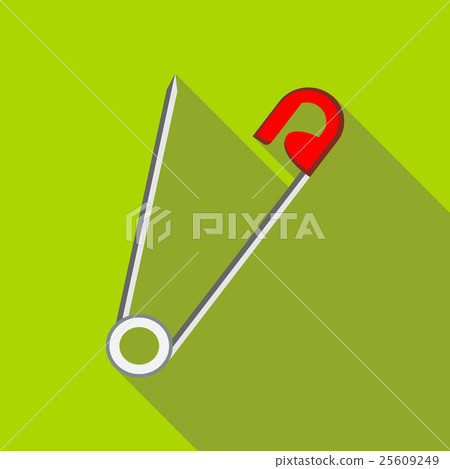 Open safety pin icon in flat style Open safety pin icon in flat style 25609249