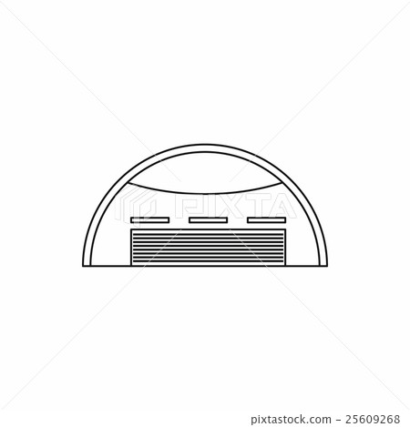 Round barn icon, outline style Round barn icon, outline style 25609268