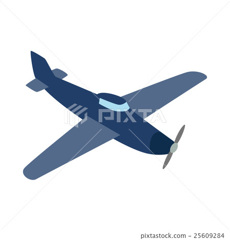 Blue plane icon, isometric 3d style 25609284