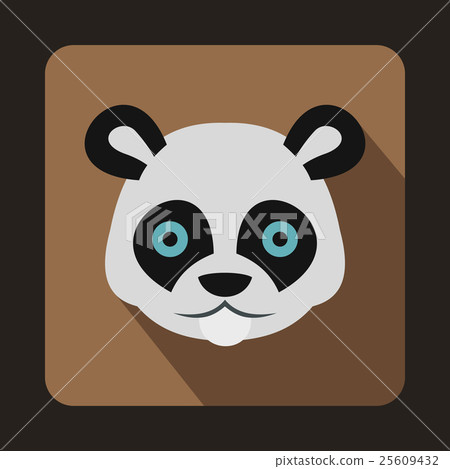 Head of panda icon in flat style 25609432