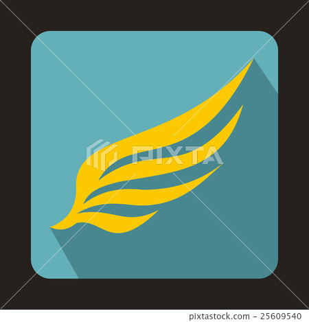Yellow wing icon in flat style - Stock Illustration [25609540] - PIXTA