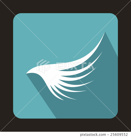 White wing icon in flat style - Stock Illustration [25609552] - PIXTA