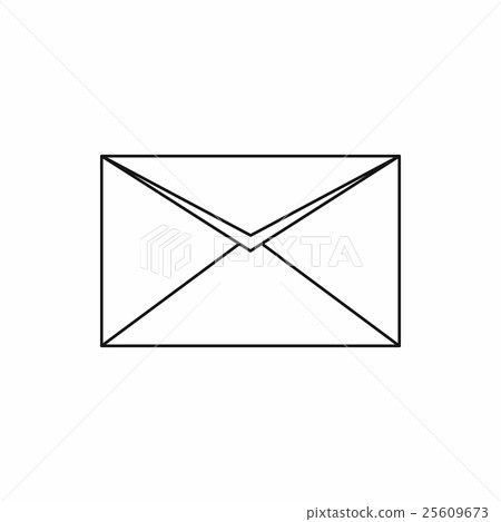 Closed envelope icon, outline style 25609673