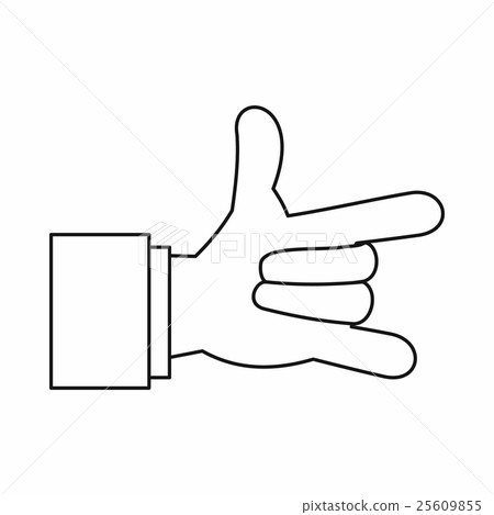 I Love You hand sign icon, outline style I Love You hand sign icon, outline style 25609855