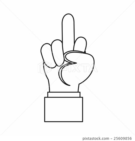 Middle finger hand sign icon, outline style Middle finger hand sign icon, outline style 25609856