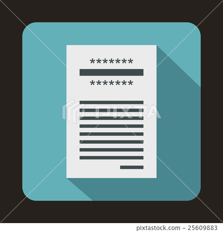 Sales printed receipt icon, flat style 25609883