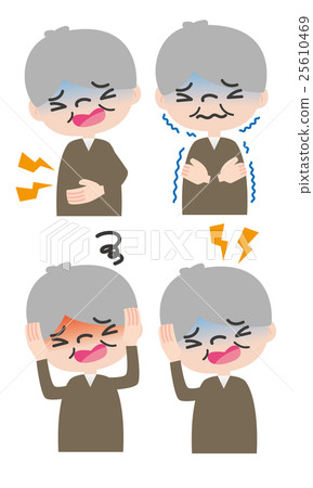 Elderly male illness symptom set 25610469