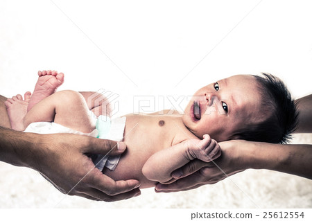 Newborn baby white background Newborn baby white background 25612554