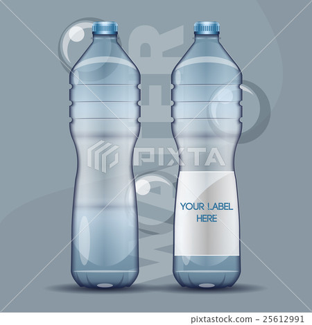 Stock Illustration: Vector set of transparent plastic blue liquid