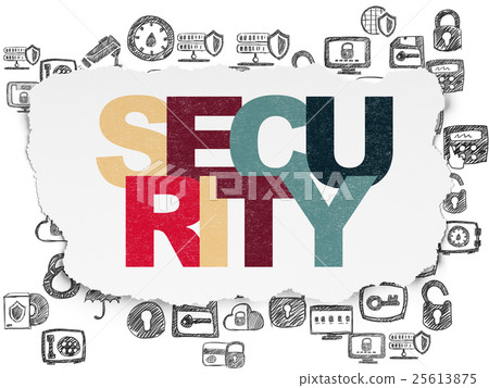 Privacy concept: Security on Torn Paper background 25613875