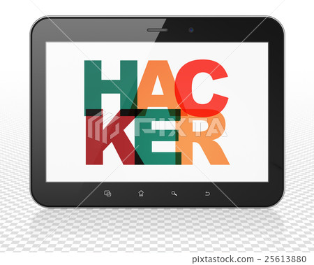 Security concept: Tablet Pc Computer with Hacker Security concept: Tablet Pc Computer with Hacker 25613880