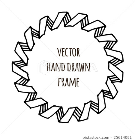 Hand drawn wreath made in vector. Leaves garlands Hand drawn wreath made in vector. Leaves garlands 25614091