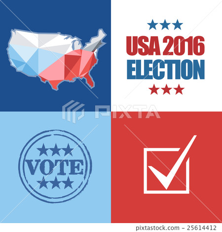 Usa 2016 election card with country map 25614412
