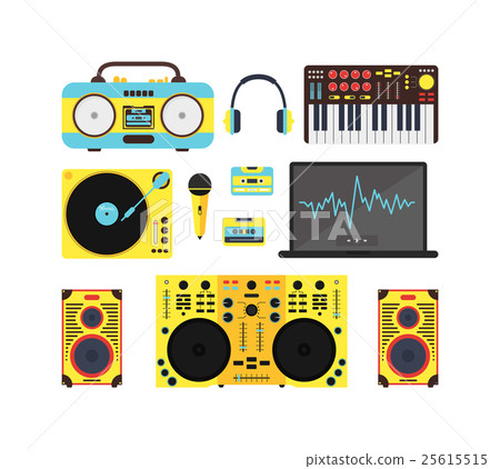 Dj Audio Music Equipment Set. Vector 25615515