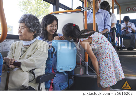 Bus interior parent and child 25616202