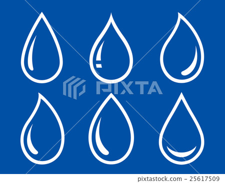 glossy water drops set 25617509