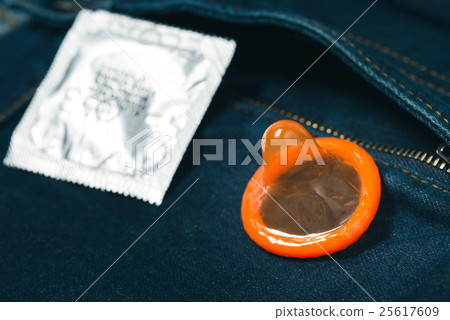 Used condom on jeans 25617609