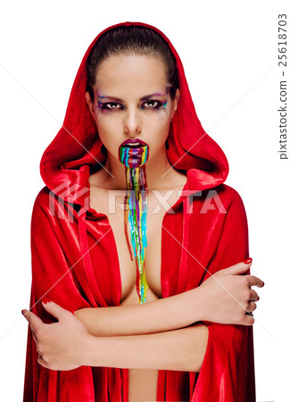 Woman with a creative bright make-up Woman with a creative bright make-up 25618703