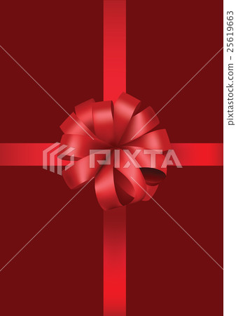 red gift box with red bow ribbon 25619663