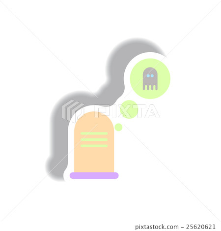 Vector illustration paper sticker Halloween icon Vector illustration paper sticker Halloween icon 25620621