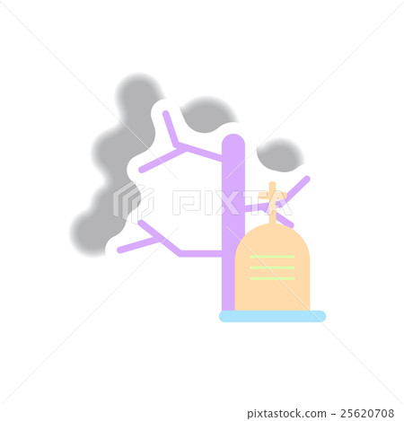 Vector illustration paper sticker Halloween icon 25620708