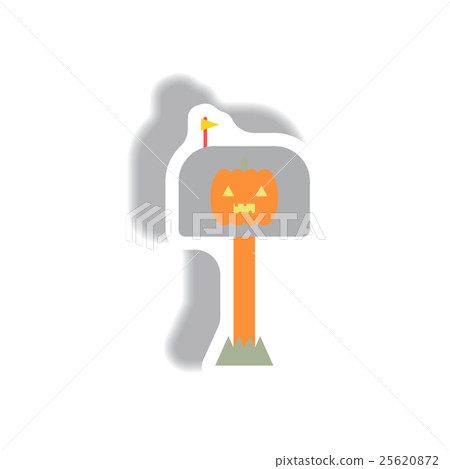 Vector illustration paper sticker Halloween icon 25620872