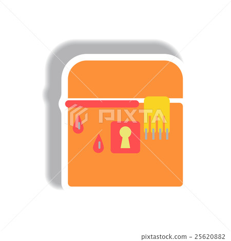Vector illustration paper sticker Halloween icon 25620882