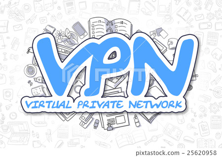 Vpn - Doodle Blue Inscription. Business Concept. 25620958