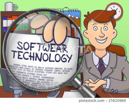 Softwear Technology through Magnifier. Doodle 25620960