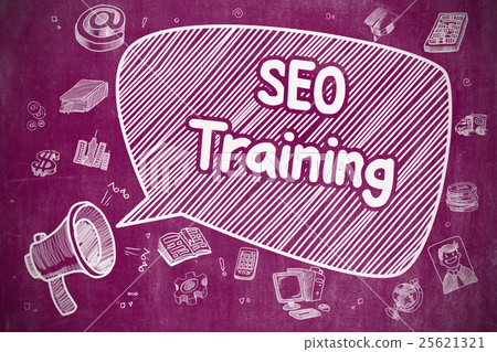 SEO Training - Hand Drawn Illustration on Purple SEO Training - Hand Drawn Illustration on Purple 25621321