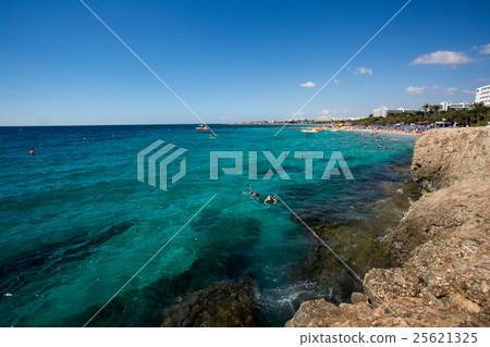 Stone cliff in a beautiful blue sea Cyprus Stone cliff in a beautiful blue sea Cyprus 25621325