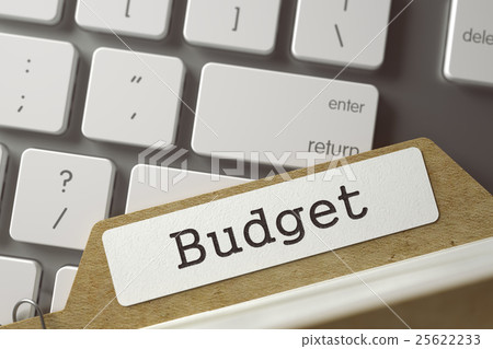 Card File with Inscription Budget. 3D. 25622233