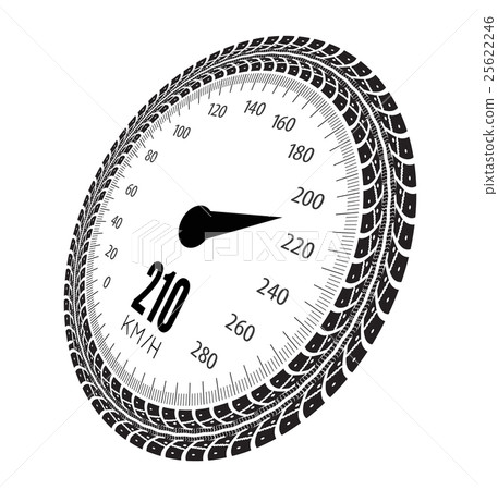 Speedometer vector illustration. Styling by tire 25622246