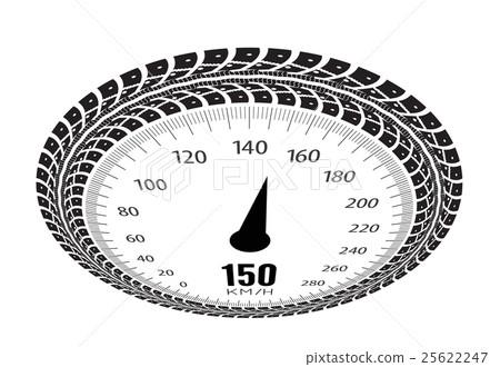 Speedometer vector illustration. Styling by tire 25622247
