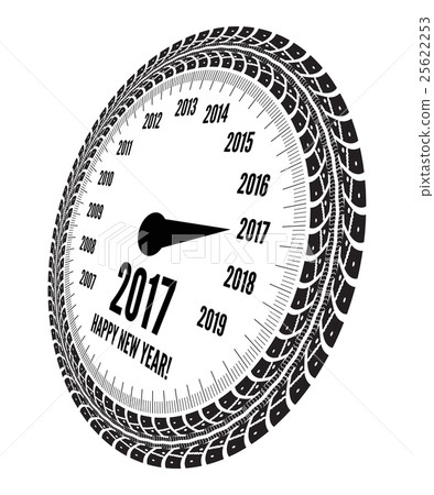 Speedometer 2017 year greeting Speedometer 2017 year greeting 25622253