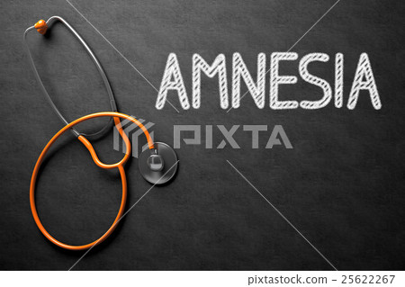 Amnesia - Text on Chalkboard. 3D Illustration. 25622267