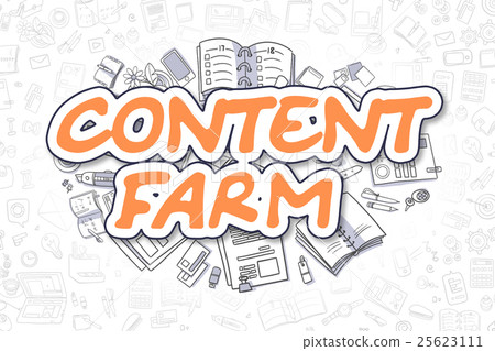 Content Farm - Doodle Orange Word. Business Content Farm - Doodle Orange Word. Business 25623111