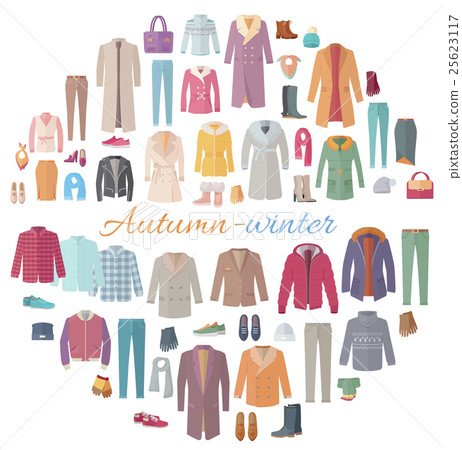 Autumn-Winter Clothes Collection Illustration 25623117