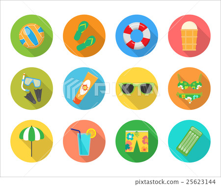 Set of Vector Summer Icons in Flat Design - Stock Illustration ...