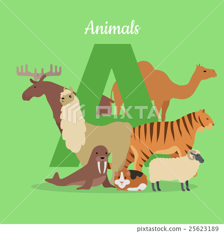 Animal Alphabet Concept in Flat Design 25623189