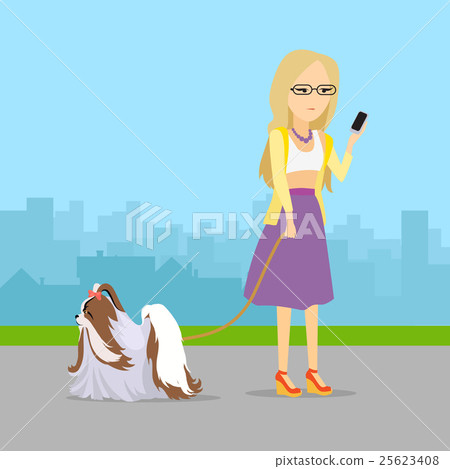 Phlegmatic Temperament Type Girl with Dog. Phlegmatic Temperament Type Girl with Dog. 25623408