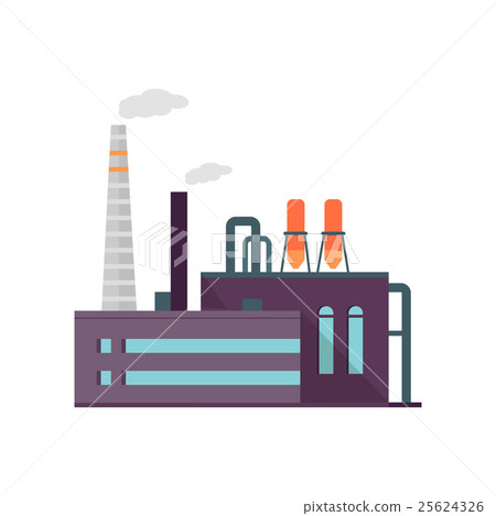 Industry Manufactory Building Isolated on White. 25624326