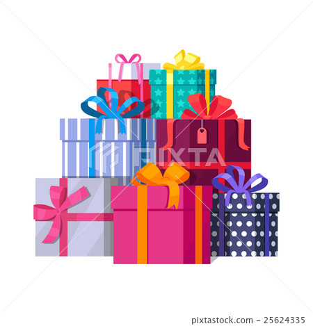 Pile of Colorful Wrapped Gift Boxes. Pile of Colorful Wrapped Gift Boxes. 25624335