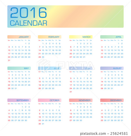 Year 2016 Calendar 25624581