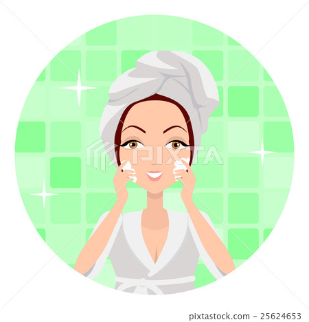 Girl Cleaning and Care Her Face Girl Cleaning and Care Her Face 25624653